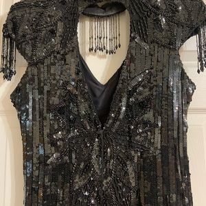 Gorgeous fully sequined black formal dress.